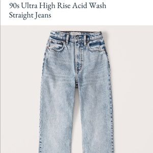 90s Ultra High Rise Acid Wash Straight Jeans